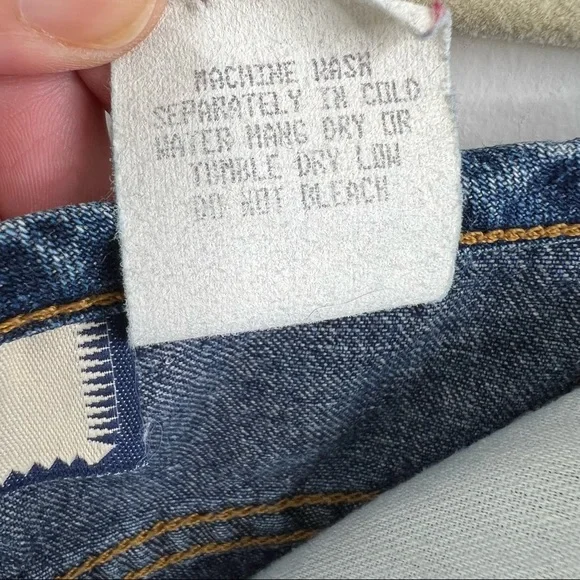 Vintage Y2K high waisted jeans skirt below knee  front slit dark denim Sz3 - Picture 8 of 14